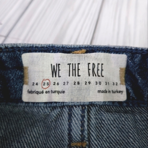 Free People We the Free Destroyed Denim Mini Skirt in Harvey Blue Size 25 - Picture 6 of 12